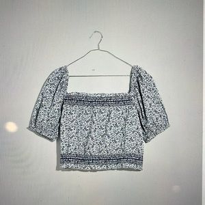 Blue floral madewell top